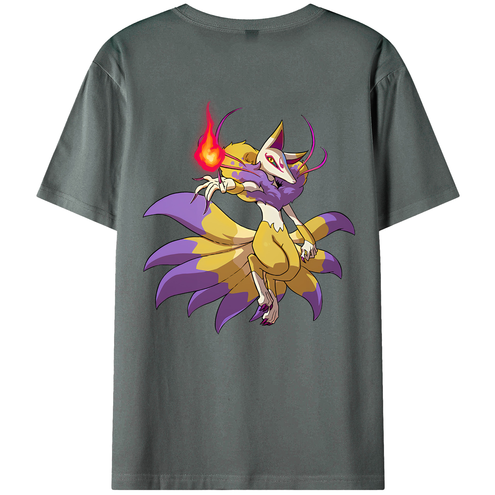 （画像用） 妖怪ウォッチ Yo-kai Watch 綿100％ メンズ半袖Tシャツ（バックプリント） 通気性